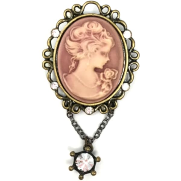Amazon | ブローチ レディース カメオ風 アンティーク風 スカル