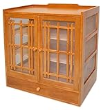 桐製 ハエ帳 (引き出し付き) 食器棚 ストッカー 蠅帳 OSK-K046