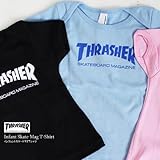 THRASHER MAGAZINE(スラッシャーマガジン)ベビー赤ちゃん用ロゴプリントTシャツ134104/Infant Skate Mag T-Shirt (6-12, ピンク)