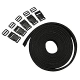 PandaCherry_jp PPベルト PPテープ ブラック サイドリリースバックル 25ｍｍ×4ｍ 5セット バックルバックル クイックリリースバックル