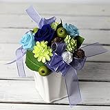 さわやかな青バラのアレンジメント「サマードリーム」（プリザーブドフラワー）