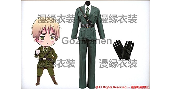 Amazon コスプレ衣装 ヘタリア イギリス軍服 黒色手袋付き 男性l コスプレ 仮装 通販