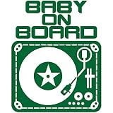 TREZ BABY ON BOARD DJ ターンテーブル ステッカー 【BABY IN CAR】 (グリーン)