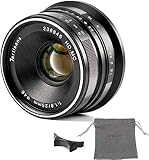 7artisans 25mm F1.8 マニュアルフォーカスレンズ カメラ for Sony A7 A7II A7R A7RII A7S A7SII A6500 A6300 A6000 A5100 A5000 EX-3 NEX-3N NEX-3R NEX-F3K NEX-5 NEX-5Nに適用するレンズ - ブラック