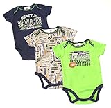 NFL Licensed 2015 Seattle Seahawks 3 Piece OnesieクリーパーCrawler Set
