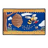 Flagship Carpets FE140-44A Busy Bee with Letters Rug Help Kids Understand Upper and Lowercase Letter