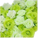 AQ-Terre バラ 造花 ウエディング ローズ 花のみ 薔薇 ブーケ ブライダル ハンドメイド (b. 100個セット, 09. ミックス グリーン)