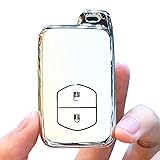 トヨタ 専用 キーケース キーカバー プリウス30系 プリウスα アクア ヴィッツ カローラ 86 ランドクルーザープラド オーリス 専用 キーシェル (タイプA、銀白 単品)
