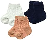 アンナニコラ 3足組 フロート編みL字型ソックス 新生児用 7cm - 9cm ピンク 6048 日本製