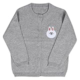 MNBS キッズ　コットン製　長袖 80～120size 小学生 ガール 通学 習い事 お祝い ギフト 上品 カーディガン ニット　グレー　80cm