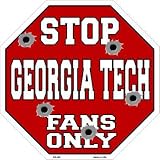 スマートブロンドGeorgia TechファンのみメタルノベルティOctagon Stop Sign bs-340