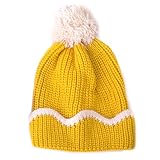 (カジュアルボックス) ベビー帽子 CROWN ポンポン ニット帽 ベビー フリーサイズ イエロー