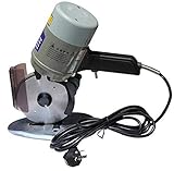 CGOLDENWALL 40mmΦ125mm銅ウオームギヤ電動布カッター 業務用研磨機能付き布ハサミ 厚手の布やレザー、皮、革なども簡単に切る布カット電気自動裁断機 (110v)