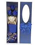 Romantic Flower Bouquet香りつきバラギフトボックスwith Cute Teddy Bear Best記念日誕生日母の日バレンタインギフト ブルー