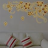 Amaonm Removable Vinyl Glow in the Dark Nursery Flowers Flower Vines Wall Decals Fluorescent Luminou