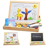 (ミネサンム)Minesam 木製おもちゃ　画板　ジグソパズル　多用性　子供　最高のプレゼント　木製玩具　知育玩具 (S, ホワイト)