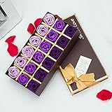 Le seul 18フローラ香りのバスソープローズフラワー（防腐剤フリー）植物エッセンシャルオイルソープ、記念日/誕生日/結婚式/バレンタインデー/母の日（紫の18）