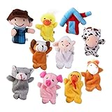 【ノーブランド品】知育玩具　多色　10個　ベルベット製　農場　かわいい動物　指の人形　子供たち 　おもちゃ