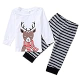 ベビー服　子ども服　Cutelove　Tシャツ+ロングパンツ2点セット　トップス　鹿柄　マッチングしやすい　長袖　綿　女の子　ベビー　赤ちゃん　幼児　秋冬　可愛い　ファッション　カジュアル　普段着　韓