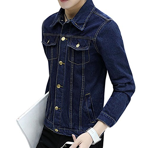 Ceen メンズ デニムジャケット スリム ジージャン ファッション