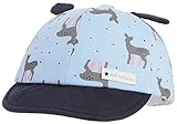 C-Princess 帽子 キャップ 野球帽 鳥打ち帽子 べビー キッズ 子供 男女兼用 女の子 男の子 耳付き 鹿柄 可愛い 綿製 柔らかい お出かけ ブルー S