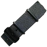 [time+] 20mm NATO G10 バリスティックナイロンストラップ 腕時計ベルト ミリタリーバンド ブラック/Matte Black