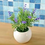 観葉植物 ミニ インテリア グリーン 造花 観葉植物 卓上観葉植物 かわいい ミニ 卓上ポット (パープル２)