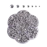 LOYELEY 半円パール パールビーズ 約5600粒セット 2/3/4/5/6/8/10Mm 大容量 きらきらビーズ 光沢 半球 DIY ハンドメイド素材 ネイルアート 工芸品の装飾 携帯ケース 収納ケース付き (シルバー)
