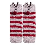 大人 キッズ ギフト セット ボックス サンタ コーラル フリース ソックス 冬 クリスマス 動物 ソックス (大人, elk)
