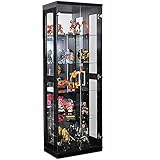 コレクションケース ガラス エース ハイタイプ(高さ155㎝) ガラスケース フィギュアケース コレクションボード ディスプレイケース ショーケース (ハイタイプ【黒】)