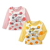 (イエロー/90cm)ベビー服 女の子 Tシャツ 長袖 ドットプリント フロント英字プリント 花柄 女児 ベビー