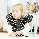 ファッションプリンセススタイルソフト防水ベビービブガール幼児用、幼児 (ブラックポルカドット)