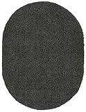 Sweethome Stores COZY2764-Oval Shaggy Rug 5'3 X7' Oval Charcoal Grey [並行輸入品]