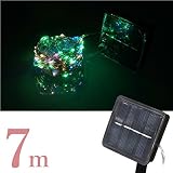イルミネーション ソーラー LED ワイヤー 7m ミックス 50球 防水 銅配線 クリスマスツリー MIX _76222