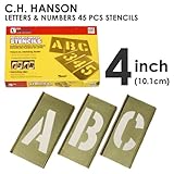 【C.H.HANSON】真鍮製ステンシルプレート 45ピースセット（英数字セット） 4インチ