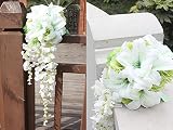 ウェディング カサブランカ キャスケード ブーケ 百合 ブライダル フラワー 造花 結婚式 花嫁 ニ次会 撮影