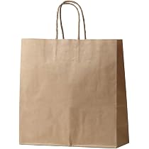 Amazon.co.jp: 井上紙業 紙袋 手提げ 日本製 マチ広 茶 HS-4 [50枚