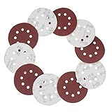 Fenteer 丸型　サンディングディスク 　8穴　サンドペーパー　50枚入り　40-240グリット　直径 125mm　（40/80/120/180/240グリット各10枚）