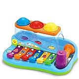 D-Mcark Pound and Tap Xylophone Piano Pounding Bench with Hammer Toys for Toddlers [並行輸入品]
