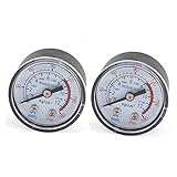uxcell 圧力計 圧縮機ゲージ 0-12 kg/cm2 0-11Bar 0-180PSI ラウンドダイヤル 2個入り