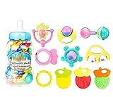教育玩具3 – 6-12か月Teether Baby Teether Rattlesランダム色