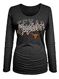 NCAA Texas LonghornsレディースTri Blend長袖UネックTシャツ、スモール、オニキス