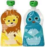 Squooshi Reusable Food Pouch, Small Lion/Bluebird, 2.5 Ounce, 8-Count by Squooshi [並行輸入品]