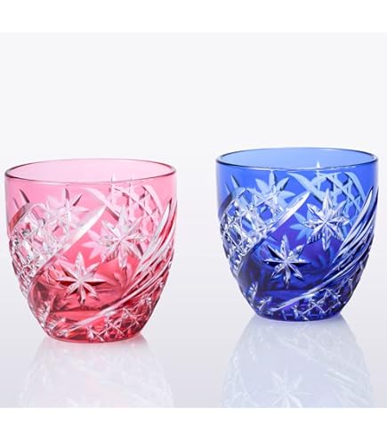 Amazon.co.jp: カガミクリスタル(Kagami) 冷酒杯 青 120cc 江戸切子