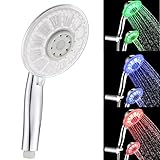 シャワーヘッド 節水 塩素除去 高水圧 LEDライト式 いいえバッテリーマジックカラフルなロマンチックなライト温度制御 虹色の水流が楽しめる LEDシャワーヘッド(温度制御の3色)