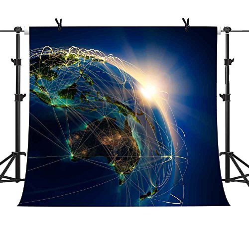 Mme 10?x 10ft Earth Backdrop The Blue Planet Space LandscapeスペースライトHalo背景撮影ビデオスタジオ小道具lume019