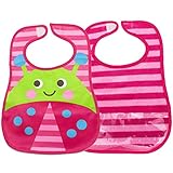 キッズ・ベビー ・赤ちゃん用品人気ランキング お食事エプロン お食事用スタイ よだれかけ 子供の食事ビブ 防水 安全 柔軟性 耐久性 簡易 可愛い （レッド）