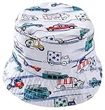 (ラボーグ)La vogue ベビー用ハット つば広 赤ちゃん サンバイザー キッズ 帽子 子どもキャップ 女の子 男の子 UVカット 日焼け防止 車柄 (頭回り45-47cm)