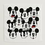 （内野）UCHINO Disney(ディズニー) メニーフェイス タオルハンカチ ミッキー ミニー ドナルド ホワイト