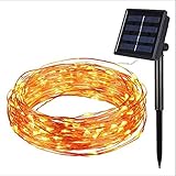 ソーラーLED ストリングライト クリスマス イルミネーションライト 10m 100球 LED イルミネーションライト ソーラー充電式 生活防水基準IP65 ８種類の点滅パターン クリスマス 飾り 結